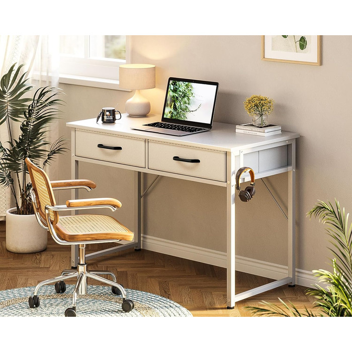 Стіл з 2 шухлядами, маленький стіл з підставкою для навушників, офісний стіл Стіл для ПК офісний стіл для офісу, вітальні, домашнь