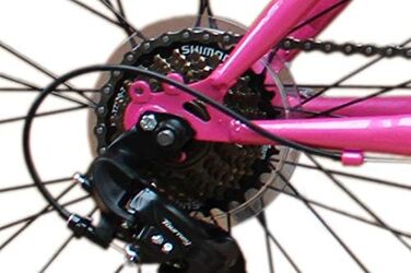 Гірський велосипед Talson 24 дюйми для дівчаток з ліхтарями та 21-швидкісною коробкою передач Shimano, рожевий