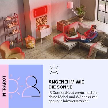 Інфрачервоний обігрівач Klarstein, інфрачервоний дзеркальний обігрівач, окремостоячий пристрій, інфрачервоний обігрівач з термостатом, обігрівач з датчиком відкритого вікна та керуванням за допомогою застосунку, обігрівач без CO2, інфрачервоний обігрівач 