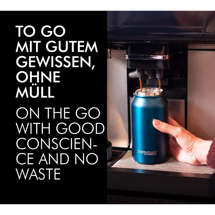Термокухоль THERMOcaf by THERMOS TC, нержавіюча сталь, 0,35 л, термокружка з нержавіючої сталі, ізольована кружка, дорожня кружка, герметична, зберігає напої гарячими 8 годин і холодними 16 годин, можна мити в посудомийній машині, без BPA, нержавіюча стал