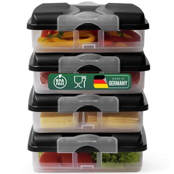 Контейнери для зберігання продуктів, маленькі, з кришками, штабельовані для холодильника та морозильної камери. Набір контейнерів для зберігання, органайзер для нарізок, ковбаси, сиру, фруктів, овочів, контейнери для приготування їжі наперед. 31163-4x-311