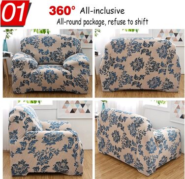 Чохли для 1/2/3/4-місних диванів, чохол для дивана з високоеластичного флісу, захисний чохол для дивана (лише чохол для дивана) (Колір Стиль 19, Розмір Подвійний)