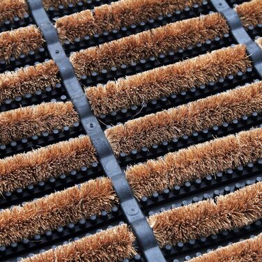 Килимок для дверей Coco&Coir преміум-класу з кокосу Кокосовий килимок з нековзним ПВХ Вхідний килимок Для використання всередині та зовні приміщень 45 x 75 см (прямокутний)