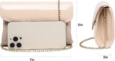 Мініатюрна вечірня сумочка-клатч з лакованої шкіри Цукерковий блиск для вечірок, свят та побачень. Колір - нюдовий