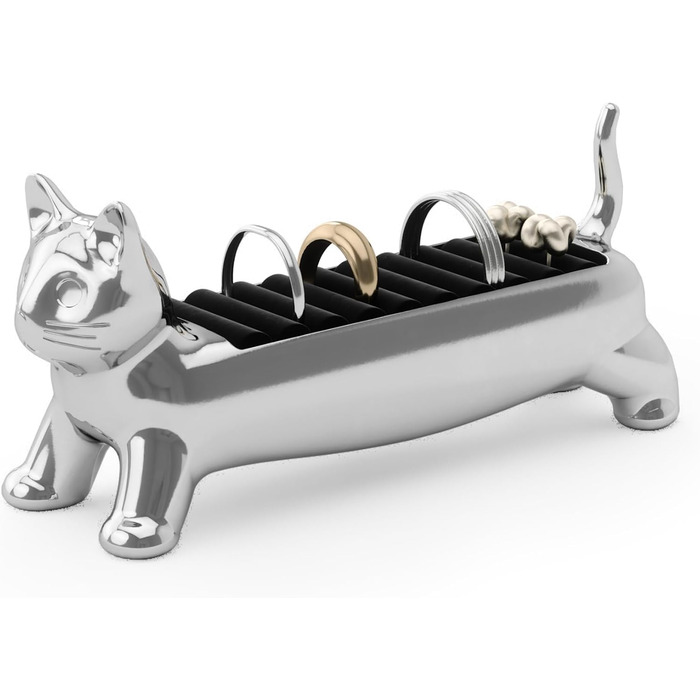 Тримач для кільця Umbra Ali Cat - Подарунок для кошенят та кішок - Для зберігання ювелірних виробів, Хром
