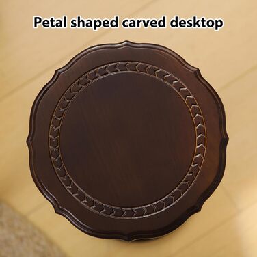 Круглий приставний столик, маленький столик для напоїв для невеликих приміщень, масив дерева, сучасний приставний столик, акцентна тумба для спалень, віталень, куточків та офісів, коричневий