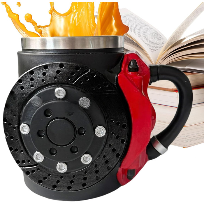 Оригінальні кавові кружки Гальмівний диск Кружка з нековзною основою на кожен день народження, Різдво