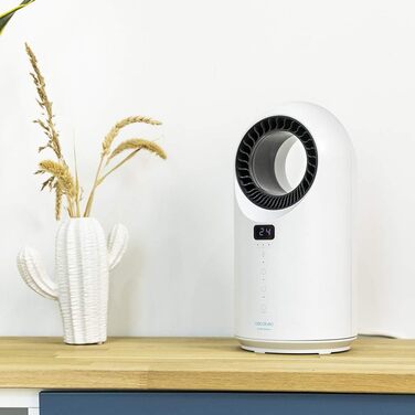 Нагрівач Cecotec з низьким споживанням енергії Ready Warm 8200 без лопатей, потужність 1500 Вт, пульт дистанційного керування, світлодіодний екран, сенсорне керування, 3 режими, коливання 60, таймер, потрійна система безпеки, білий колір Екран