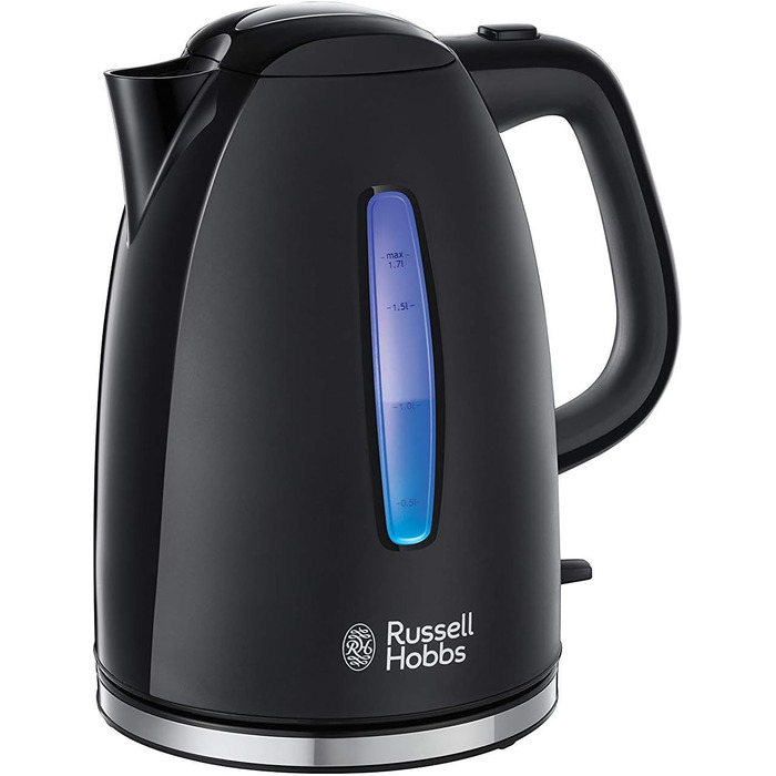Чайник Russell Hobbs 1,7 л, 2400 Вт, синє світлодіодне підсвічування Textures (функція швидкого закипання, знімний фільтр від наки