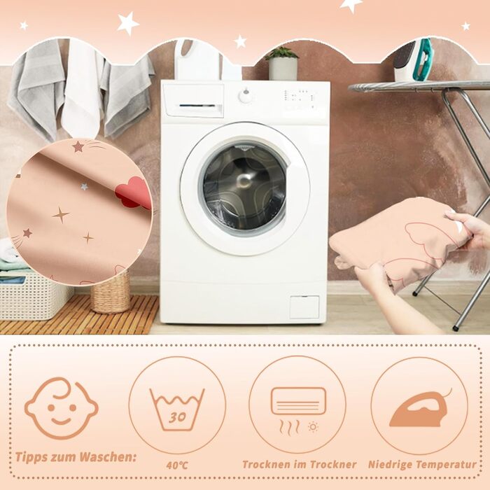 Постільна білизна HOM Unicorn 135x200 для дівчаток - рожева райдужна постільна білизна для дітей - з наволочкою 80x80см 2 шт. Одно