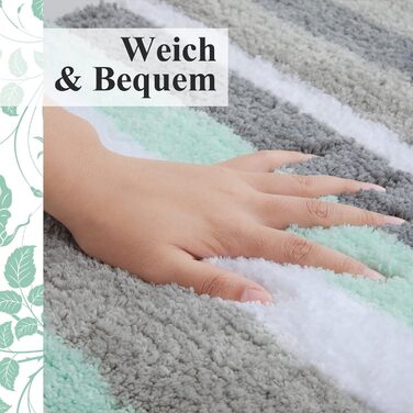 Килимок для ванної кімнати Homaxy, нековзний, м&39який килимок для ванної з мікрофібри з високим ворсом, абсорбуючі килимки для ванної, килимок для ванної, що прається 60 x 120 см, зелений/сірий 60 x 120 см (прямокутний) зелений/сірий