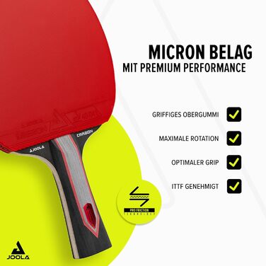 Тенісна ракетка JOOLA RED Carbon PRO — професійна карбонова ракетка з мікронними гумовими накладками та магнітним боксом