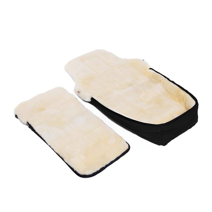 Муфта для ніг з овчини AROSA - тепла коляска, муфта для ніг (діти від 6 до 36 місяців), медичне хутро, в кольорі Black (чорний)