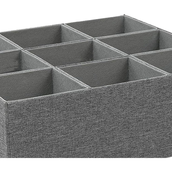 Органайзер для краваток Ejoyous, складна скринька для зберігання білизни, шкарпеток та ременів, дизайн на 9 предметів для організації шафи та шухляд (сірий)