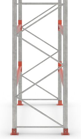 Палетні стелажі просторові оцинковані/помаранчеві ВxШxГ 2500 x 2930 x 1100 мм Навантаження на полицю 1650 кг Базовий блок