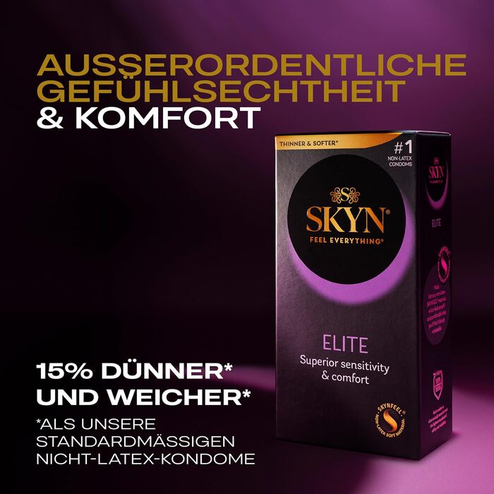 Презервативи SKYN Elite, ультратонкі, без латексу, 53 мм, 100 шт