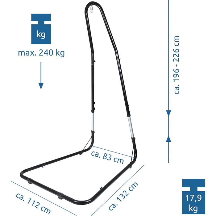 Рама підвісного крісла GEAR до 240 кг, рама протестована TV, підставка для підвісного крісла підвісне сидіння підвісне крісло 196-