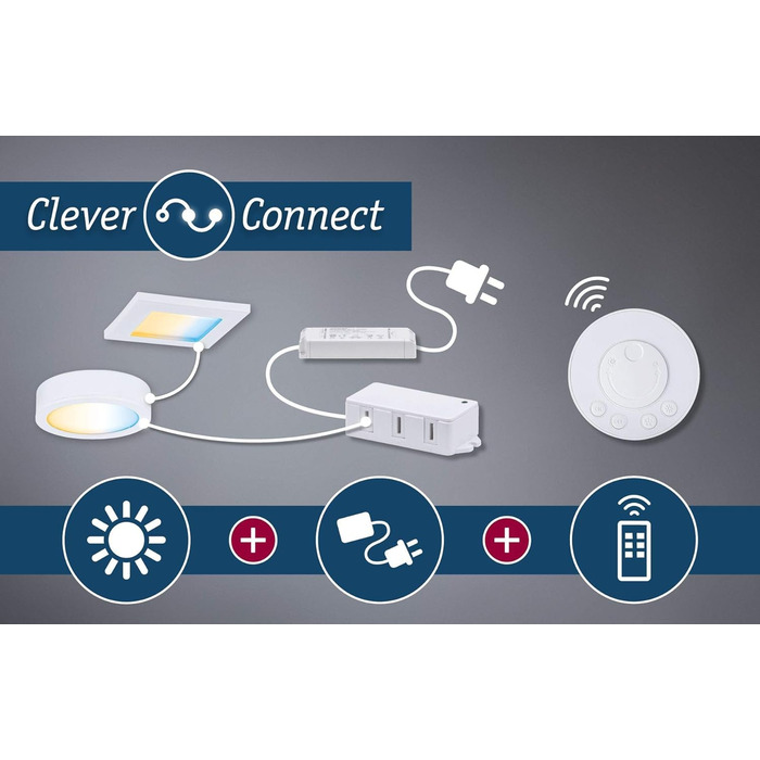 Світлодіодна меблева лампа Clever Connect Stripe 1м 12V в т.ч. 6.5 Вт з регулюванням яскравості Світло шафи Прозора шафа світла Пластик 2700-6500K, 99972