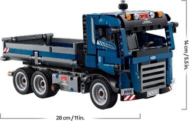 Іграшка LEGO Technic Самоскид з кермом та рухомою платформою - Синя будівельна машина - Ідея подарунка на день народження або свята - Конструктор для хлопчиків та дівчаток віком від 9 років 42203