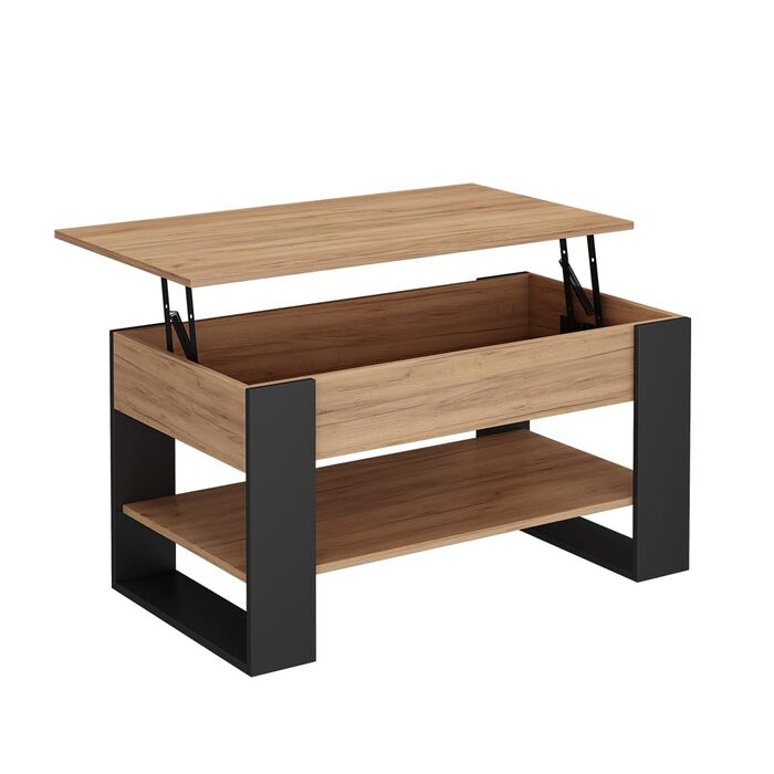 Журнальний столик Vicco Lifto, дуб/антрацит, 92 x 51 см з функцією підйому