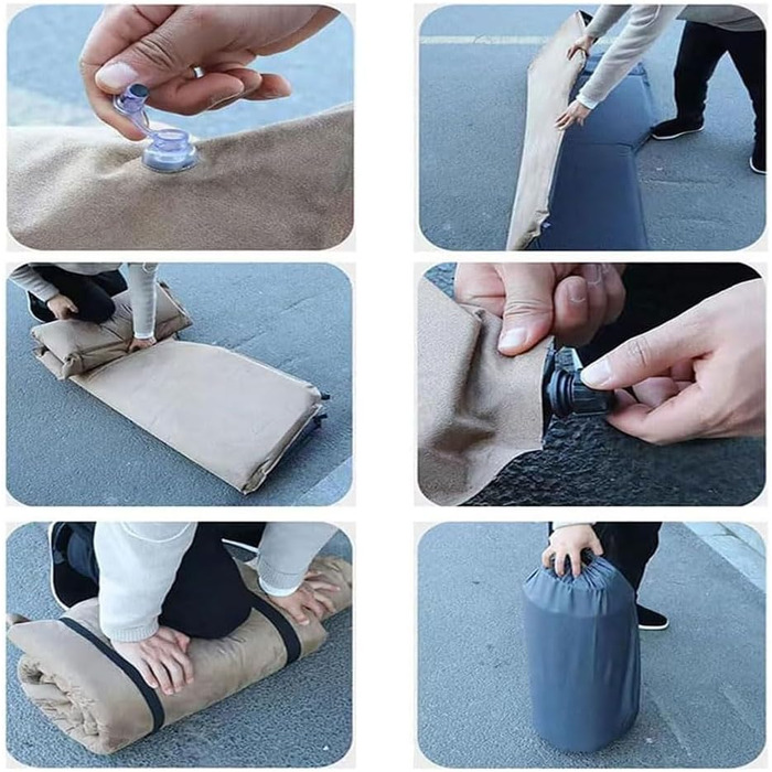 Автомобільний надувний матрац ZAPORA для SEAT Alhambra II 2010-2020, портативний, товстіший надувний матрац, надувна подушка для заднього сидіння, надувна подушка для багажника, подорожі, комфортний, B