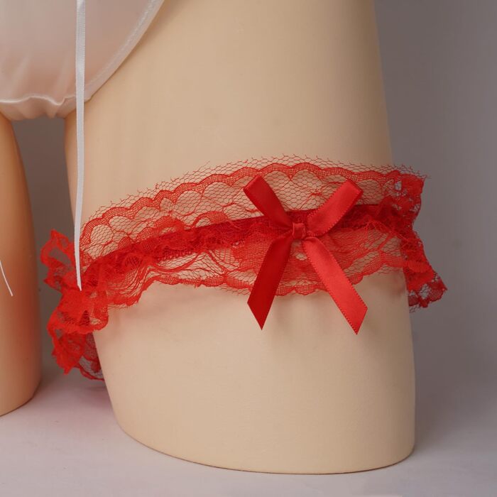 Жіночі підв’язки Umiin, мереживні, з блакитною стрічкою, універсальний розмір