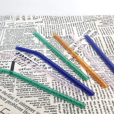 Предметів скляні соломинки кольорові багаторазові - Коктейль із широких скляних соломинок - різнокольорові скляні соломинки - здор