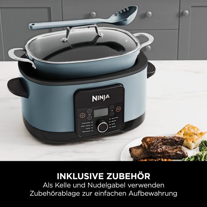 Мультиварка Ninja Foodi PossibleCooker, 8 л, на 8 порцій, 8-в-1, колір сіре морське солі