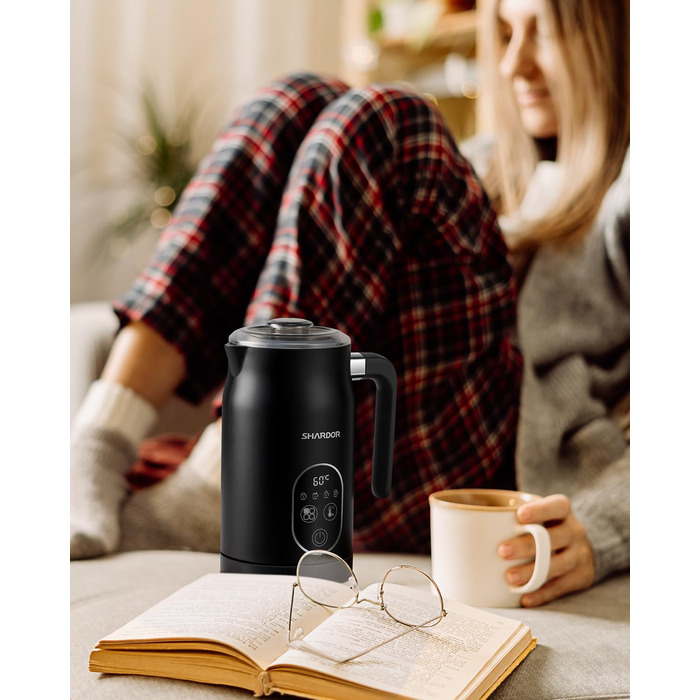 Піноутворювач для молока 5 в 1, електричний піноутворювач для молока з інтелектуальним регулюванням температури, піноутворювач для