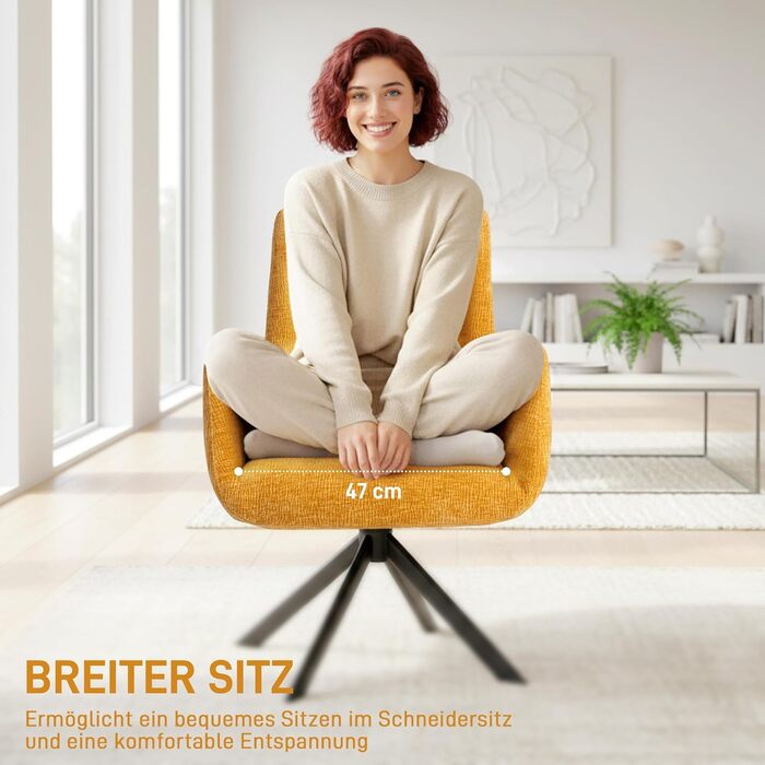 Обертове крісло HOMCOM, крісло для відпочинку з підлокітниками, імітація вовни та льону, сучасне м&39яке крісло з ґудзиками, сталеві ніжки, для вітальні, спальні, жовтий