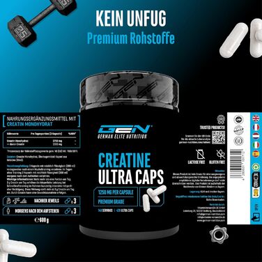 Капсули креатину Creatine Ultra – 420 шт. (1250 мг креатину моногідрату в кожній)