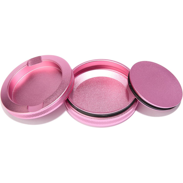 Рожева бляшанка для снюсу з 2 відділеннями з блискітками, стильний обідок - Рожева коробка-кіфла з додатковим відділенням Velo, Scooper, ZYN елегантне сховище для використання в дорозі (рожевий)