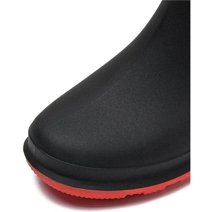 Зносостійке, нековзне чоловіче взуття з ПВХ без шнурків, водонепроникні пластикові гумові чоботи для чоловіків та підлітків, гумові чоботи на низькому підборі для дорослих, розмір 41 EU, чорний колір