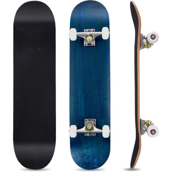 Скейтборд COSTWAY Cruiser Blue 80x20 см повний круїзер для початківців ABEC-7 7-шаровий канадський клен синій лонгборд-скейт для дітей дорослих трюків універсальний стріт парк оригінал 2025