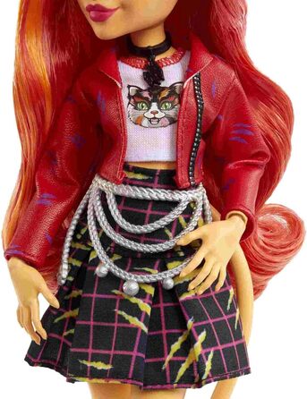 Колекційна лялька Monster High Toralei HHK57, смугаста, з домашніми тваринами та аксесуарами, Солодкі ікла G3 Перезавантаження, різнокольорова
