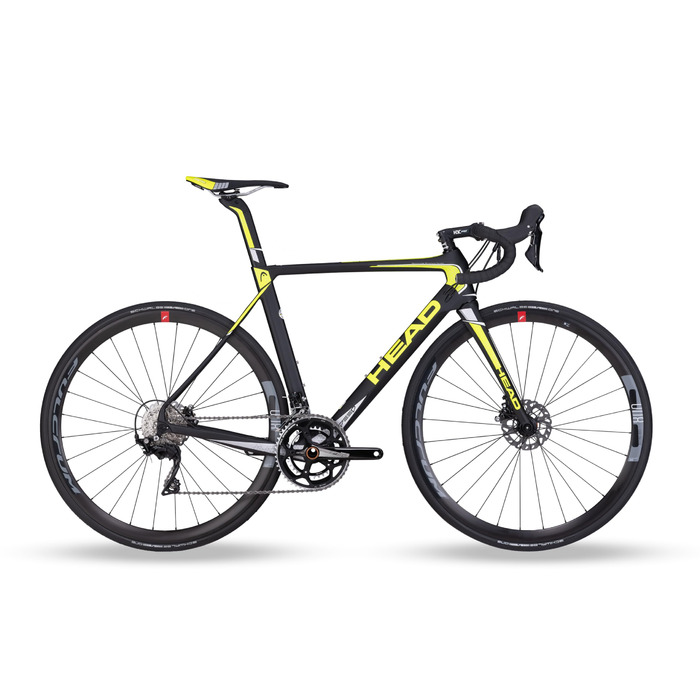 Велосипед Head Unisex I-Speed Team для дорослих, матовий чорний/жовтий, 54