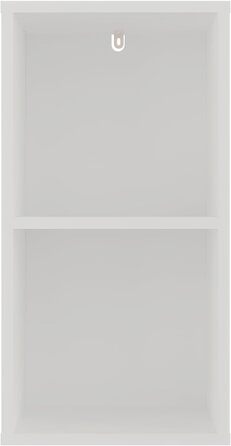 Мала біла книжкова полиця кубічна полиця з 2 відділеннями, кубічна полиця для вітальні, дитячої кімнати, тумбочка для спальні Окремостояча полиця Nubo 31,4 x 60,8 x 29 см Біла Nubo2