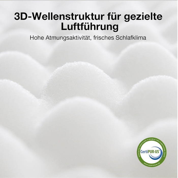 Матрац Novilla 140x200, H3 7-зонний пружинний матрац з кишеньковою структурою для цілеспрямованої підтримки, хвилеподібний шар комфортної піни для покращеної повітропроникності, сертифікований Oeko-Tex, висота 25 см x 25 см, 140 x 200 см