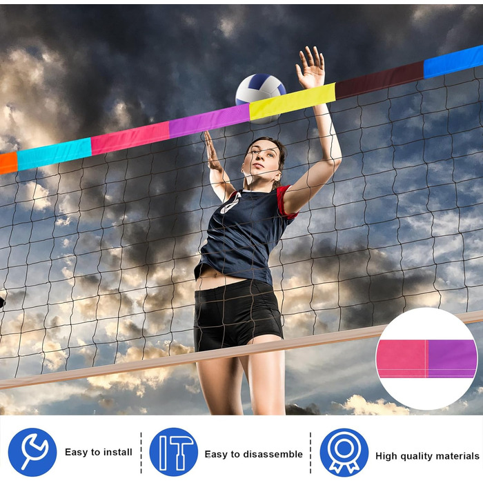 Волейбольна сітка Libima – тренувальне обладнання з зоною для ударів, переносна з вимірювальним ланцюгом, допоміжний засіб для волейболу, бадмінтону, тенісу, для зовнішнього використання та приміщень, стратегічний тренажер