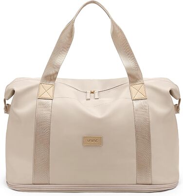 Жіноча дорожня сумка VNINE, ручна поклажа, спортивна сумка, сумка для вихідних, розширювана сумка для плавання, водонепроникна дорожня сумка, лікарняна сумка, сумка для пологів, бежевий колір