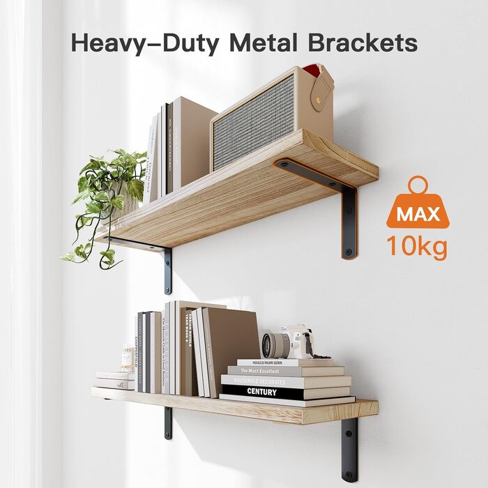 Настінна полиця Pipishell Floating Shelves, дерево павловнії, настінні полиці, дерев&39яні полиці, 3 , для спальні, ванної кімнати, вітальні, кухні, домашнього офісу, пральні, рустикальний стиль