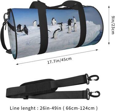 Спортивна сумка для подорожей Шнеєберг, з малюнком пінгвіна, чорна, універсальний розмір