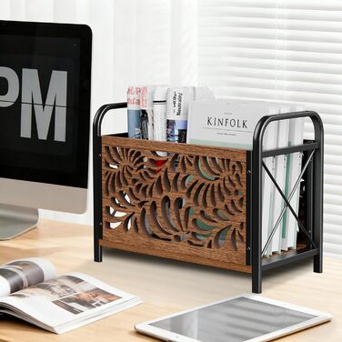 Дерев&39яна підставка для газет, сучасний тримач для журналів, елегантна підставка для журналів у скелетному візерунку, кошик для зберігання, колекціонер журналів, органайзер для зберігання каталогів, 33x26x17 см