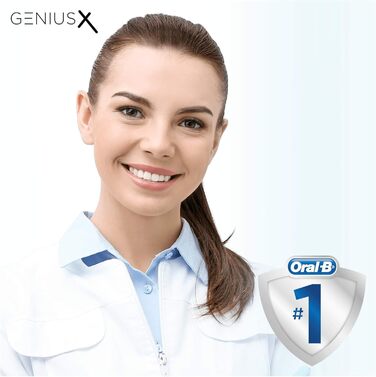 Електрична зубна щітка Oral-B Genius X, 6 режимів чищення зубів для догляду за зубами, додаток зі штучним інтелектом і Bluetooth, розроблений Braun, зарядний дорожній кейс, чорний Oral-B Genius X Black