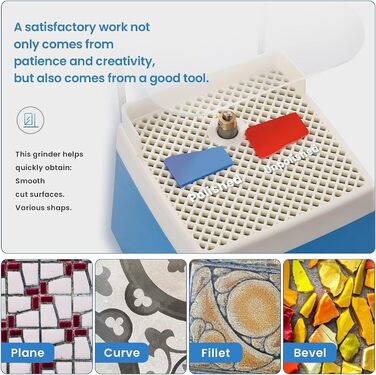 Настільна електрична вітражна шліфувальна машина, алмазна шліфувальна машина для скла зі шліфувальними насадками 5/8' і 1'', для художніх шліфувальних машин своїми руками