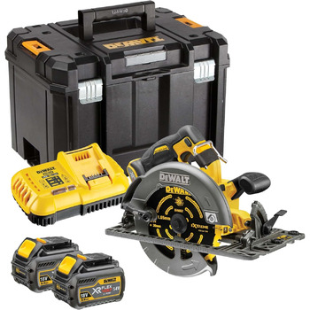 Акумуляторна циркулярна пила DeWalt DCS579T2 190 мм FlexVolt 54 В, акумулятор 2 x 6 А-год, CHGR та коробка