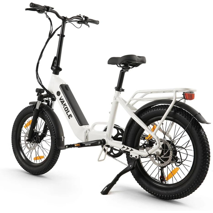 Складаний електровелосипед VT4 20 дюймів з акумулятором 36 В 13 Аг, 20x3,0 дюйми, шини для фетбайка, електровелосипед, що відповідає стандартам ЄС, для чоловіків та жінок, білий