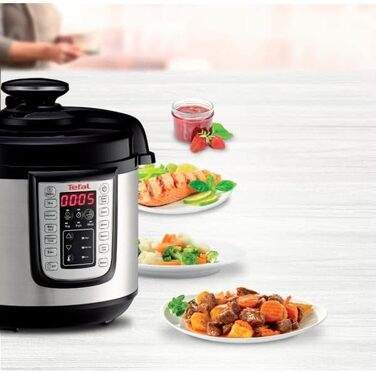 Мультиварка Tefal CY505E Fast & Delicious електрична скороварка об'єм 6 л 25 автоматичних програм до 80 швидше готування енергозбе