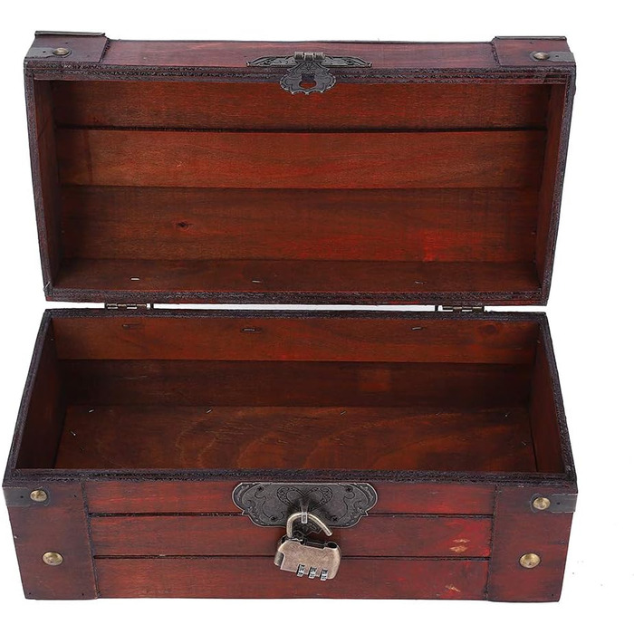 Виготовлена вручну вінтажна дерев&39яна скринька для зберігання колекцій предметів мистецтва та ремесел. Вишукана скринька для ювелірних виробів для домашнього декору (невеликий кодовий замок).