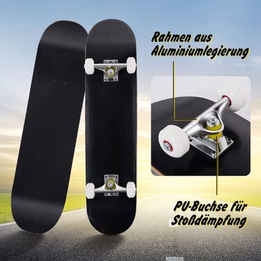 Скейтборд COSTWAY Cruiser Black 80x20 см повний круїзер для початківців ABEC-7 7-шаровий канадський клен чорний лонгборд-скейт для дітей дорослих трюків універсальний стріт парк оригінал 2025